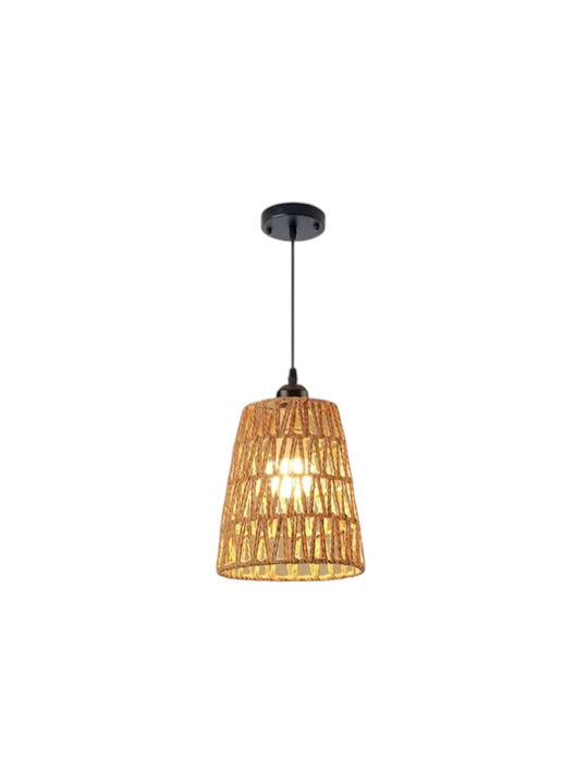 Boho Grid Pendant Light with E27 Socket 20x18cm