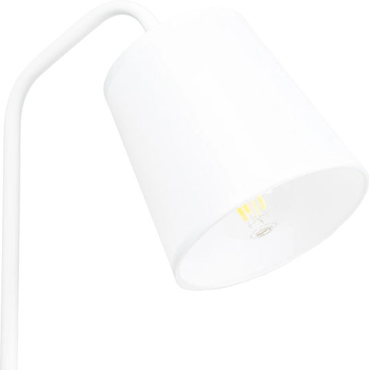 GloboStar Barnaby Wood Table Lamp for Socket E27 with White Shade and Beige Base