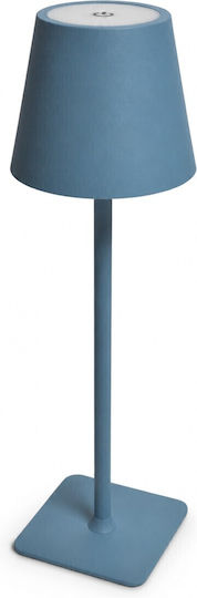 VenCore Metal Table Lamp LED with Light Blue Shade and Base