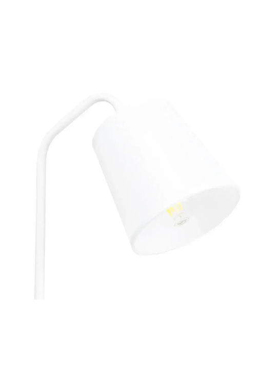 GloboStar Barnaby Wood Table Lamp for Socket E27 with White Shade and Beige Base