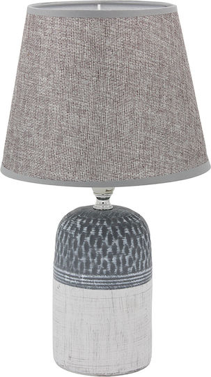 Keskor Ceramic Table Lamp for Socket E14 with Gray Shade and Base