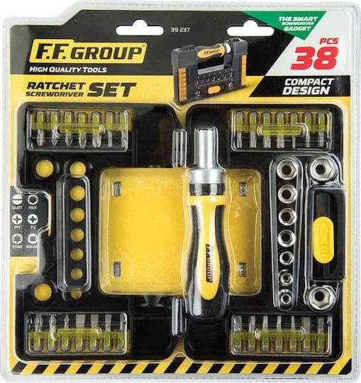 FFG Screwdriver Ratchet with 38 Magnetic Interchangeable Tips