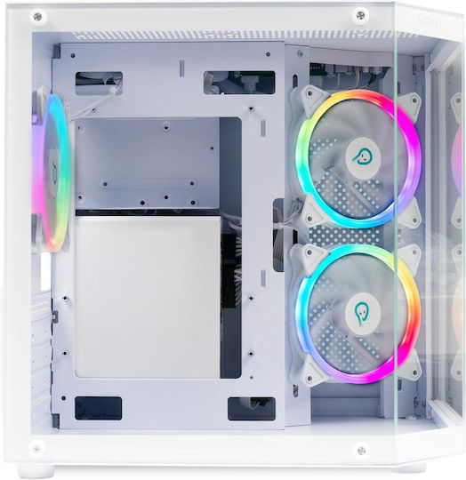 Spacer Aquarium Gaming Mini Tower Κουτί Υπολογιστή με Πλαϊνό Παράθυρο Λευκό