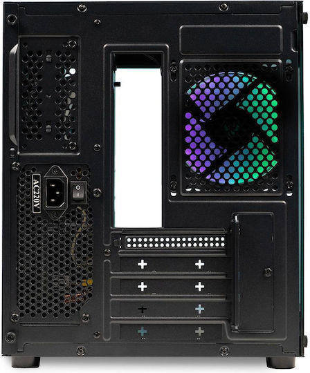Spacer Aquarium Gaming Mini Tower Carcasă PC cu Panou Lateral și Iluminare ARGB Neagră