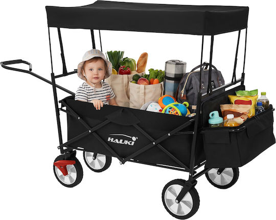 Hauki Transport Trolley Foldable for Weight Load up to 80kg Black