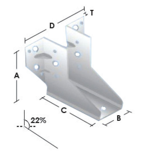 Beam Shoe for Pergola Incline 22% Galvanized 1pcs