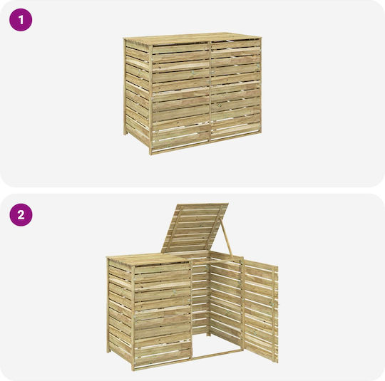 vidaXL Waste Bin Storage with Wheels 2 Bins 240 L