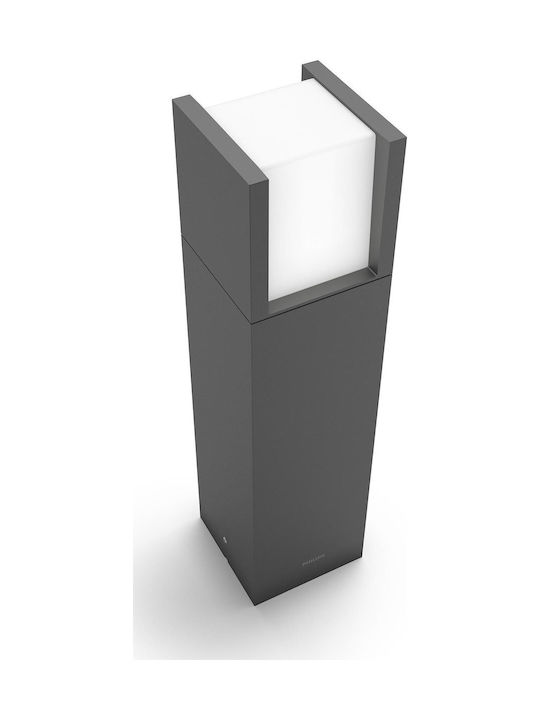 Philips Arbour Small Post Outdoor Floor Lamp 3.8W with Warm White Light IP44 Gray