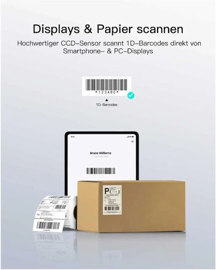 Inateck Handheld Scanner with 2D and QR Barcode Readability