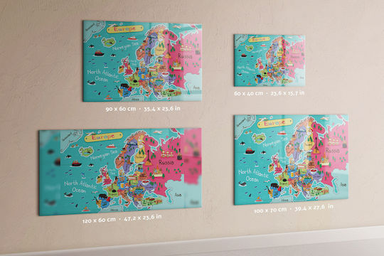 Magnetic Board Europe Map One Magnet 120x60