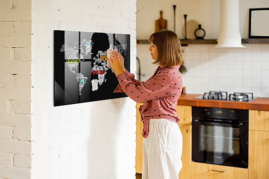 Placă Magnetică Harta Lumii Pozitivă Un Magnet 100x70