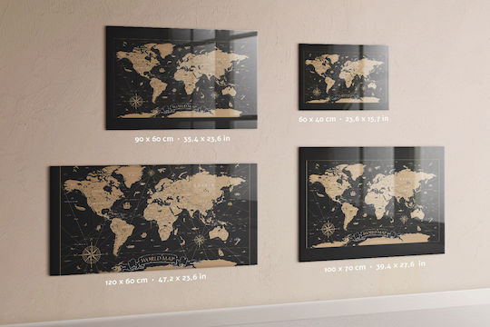 Magnetic Board Old World Map One Magnet 100x70