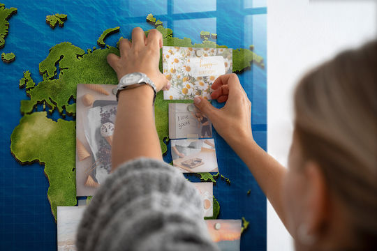 Magnetische Pinnwand Weltkarte mit einem Magneten 120x60
