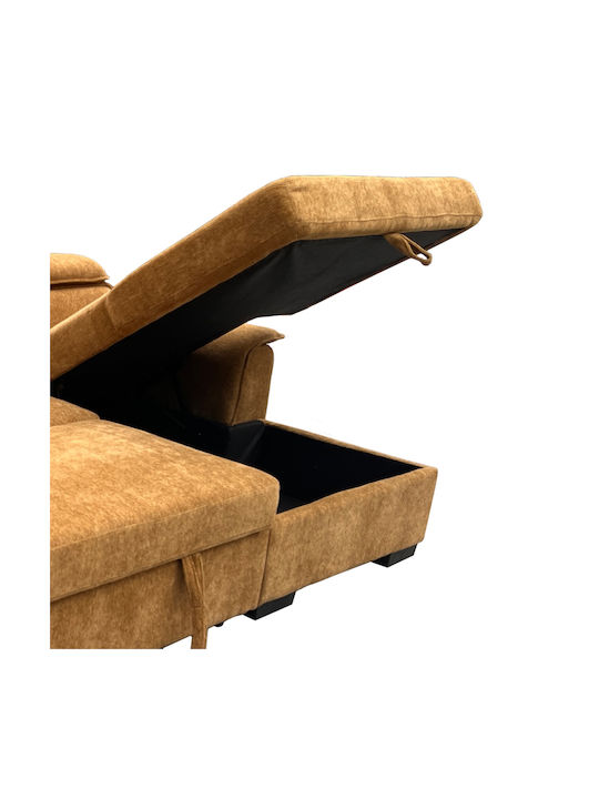 Lemance Ecke Sofa Bett mit Linker Ecke Camel 251x168x82cm