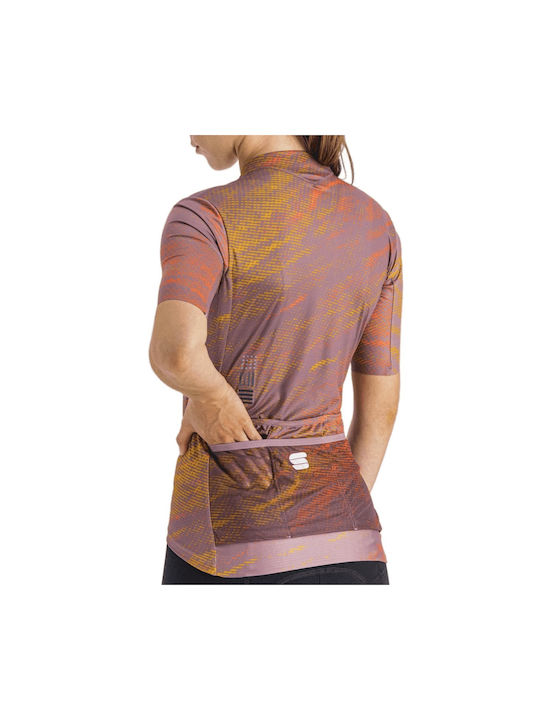 Sportful Tricou De Ciclism Pentru Femei Cu Mâneci Scurte Violet