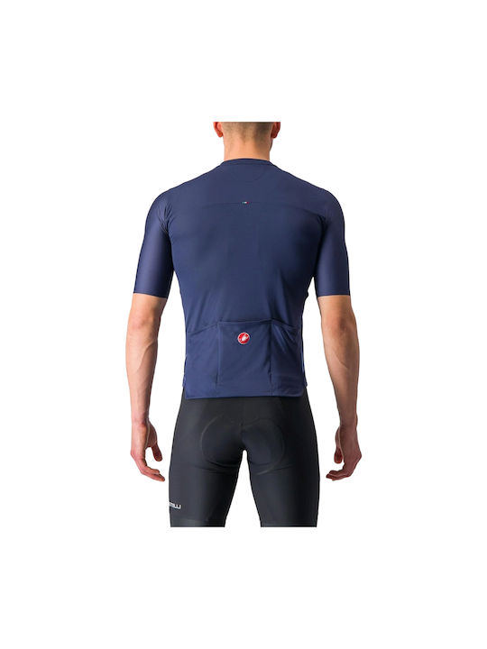 Castelli Tricou De Ciclism Pentru Bărbați Cu Mâneci Scurte Albastru