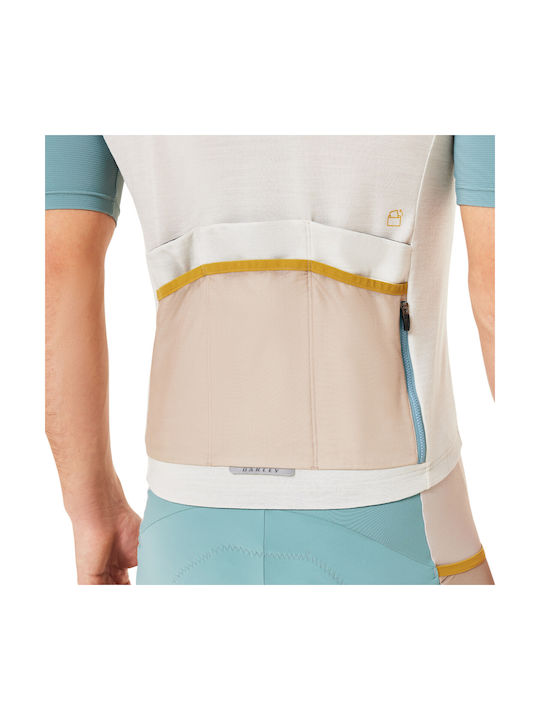 Oakley Tricou De Ciclism Pentru Bărbați Cu Mâneci Scurte Bej
