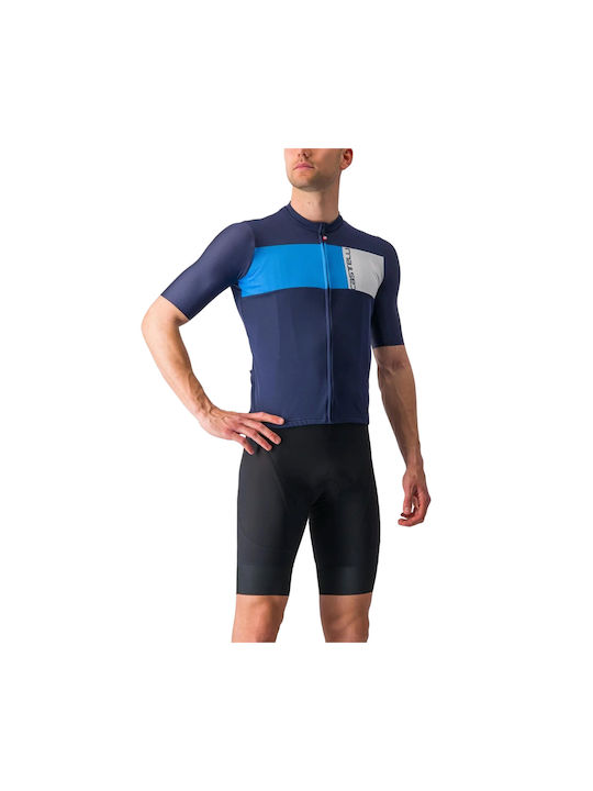 Castelli Tricou De Ciclism Pentru Bărbați Cu Mâneci Scurte Albastru