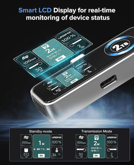 Stick SSD extern magnetic 2.0TB USB 3.2 Gri