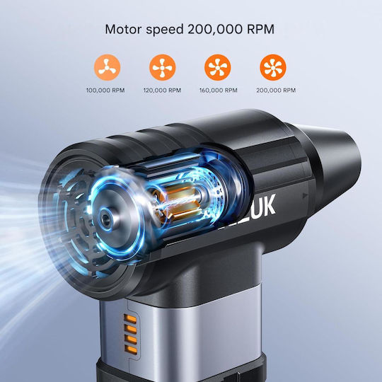 Suflantă de Aer Portabilă Spray cu Aer Comprimat Acezuk 200,000 Rpm Suflantă de Mână cu Baterie 10500mAh