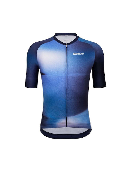Santini Short Sleeve Blue Cycling Jersey