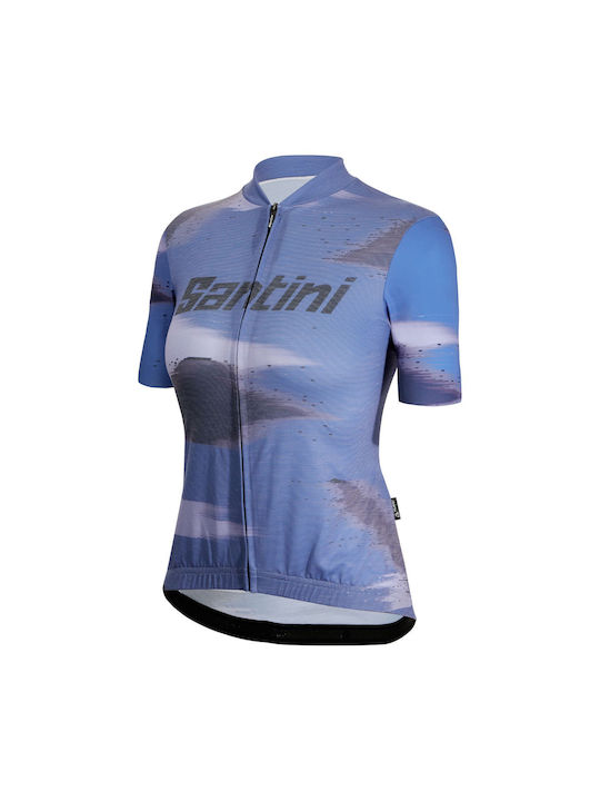 Santini Santini Damen Kurze Ärmel Fahrradtrikot Blau