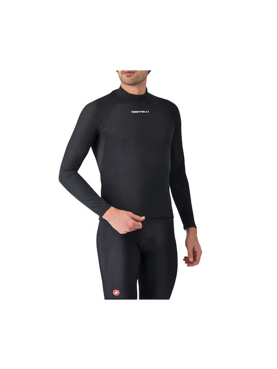 Castelli Tricou De Ciclism Pentru Bărbați Mânecă Lungă Negru