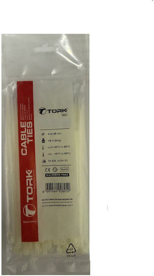 Tork Plastic Cable Ties in White Color (100 pcs) 038.WHT.48W.0300