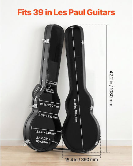Vevor Waterproof Padded Electric Guitar Suitcase Black