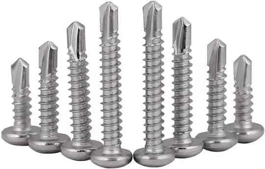 Cross Head Inox Drilling Screw with Diameter M4.2 and Length 13mm 100 Pieces Psomaki