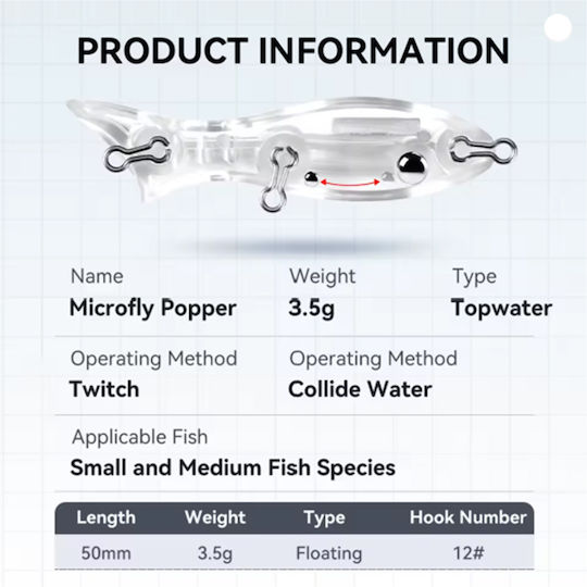 Kingdom Floating Artificial Bait Popper 5cm/3.5g M09