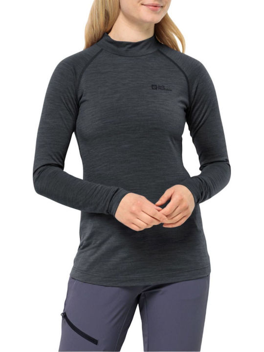 Jack Wolfskin Bluză Termică Cu Mânecă Lungă Pentru Femei Gri
