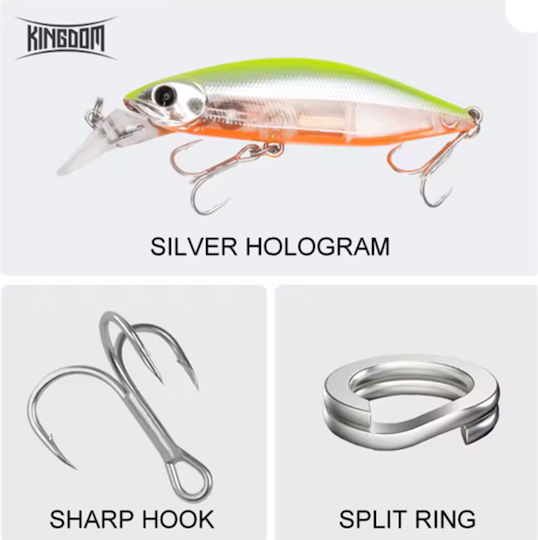 Kingdom Slow Sinking Pencil Noise Artificial Bait Minnow 7cm 12gr 003