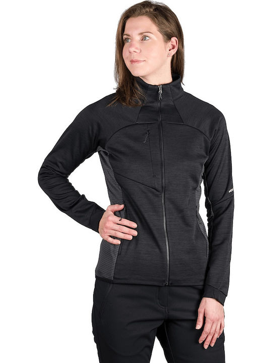Cardigan Fleece pentru femei în culoare neagră
