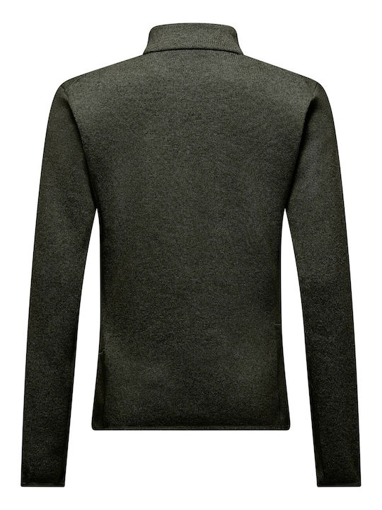 Puez Rocca Polarlite Fleece Cardigan Pentru Femei Cu Fermoar În Culoare Kaki