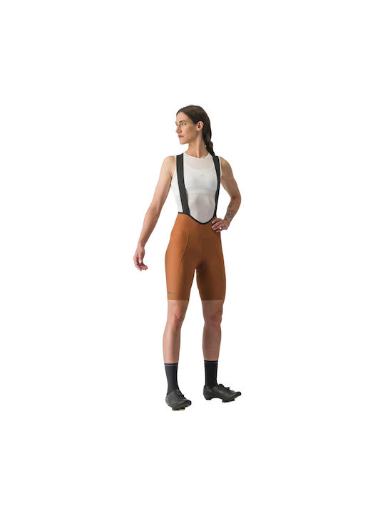 Castelli Pantaloni De Ciclism Pentru Femei Cu Bretele Maro