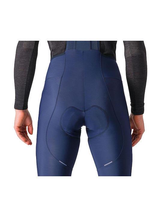 Castelli Pantaloni De Ciclism Pentru Bărbați Cu Bretele Albastru Marin