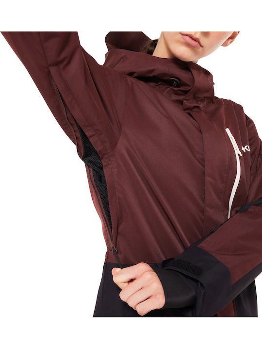 Oakley Jachetă izolată FOA500472-9B2 pentru femei pentru ski & snowboard Burgundy