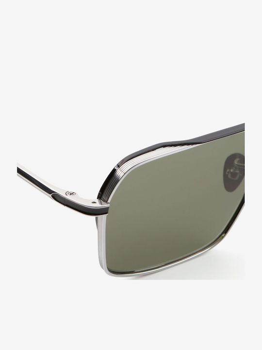 Projekt Produkt Unisex Sunglasses with Metal Frame Silver-Black / Green