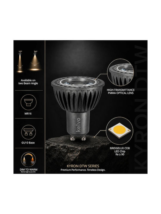 kelvo Metallic Recessed Spot with Built-in LED and Warm White Light White 5x5cm
