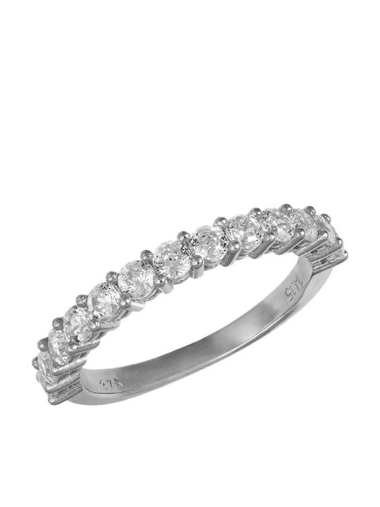 Women's Ring with Zircon in 9K White Gold Women's Ring with Zircon in 9K White Gold