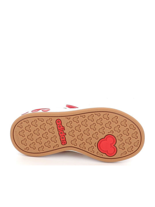 Grand Court Minnie Kids Sneakers with Hoop & Loop Closure Red