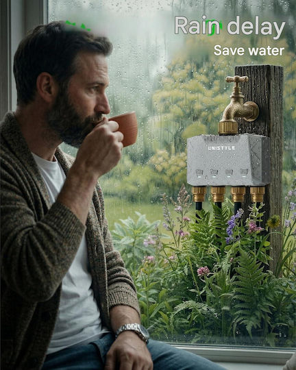 Rain Programator de Irigații cu Baterie 4 Ieșiri cu Wi-Fi