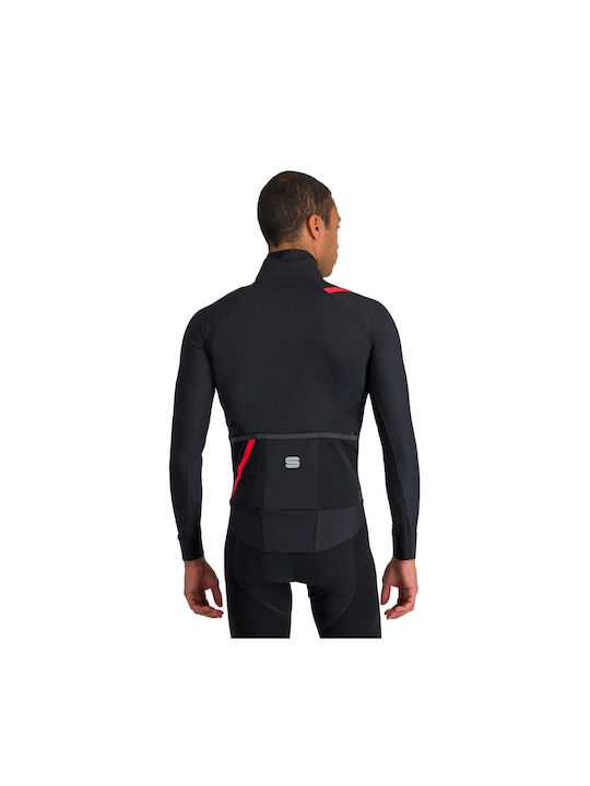 Sportful Jachetă Impermeabilă Cortavânt Pentru Ciclism Mânecă Lungă Neagră Pentru Bărbați