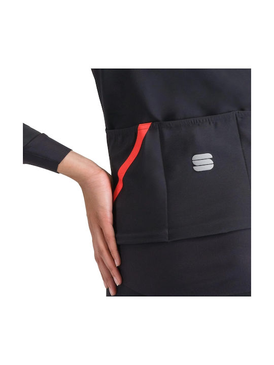Sportful Jachetă Pentru Femei Impermeabilă Jachetă Cortavânt Pentru Ciclism Mânecă Lungă Neagră