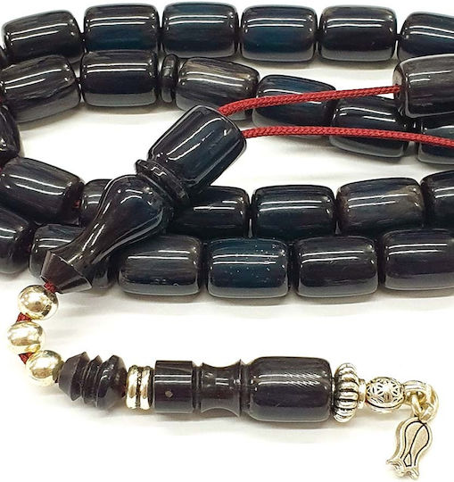 Roloi Komboloi Worry Beads with 33 Beads Made of Mastic Length 33cm Blue