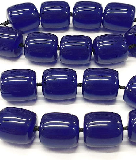 Roloi Komboloi Worry Beads with 17 Beads Made of Resin Length 30cm Blue