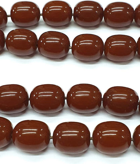 Roloi Komboloi Worry Beads with 33 Beads Made of Mastic Length 37cm Red
