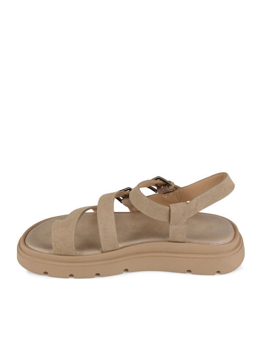 Women's Flat Sandals Flatforms Beige