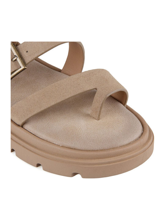 Women's Flat Sandals Flatforms Beige